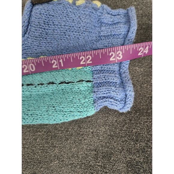 Vtg Norm Thompson Knit Art To Wear Embroidered Colorblock Cardigan Sweater Sz S - Picture 10 of 12